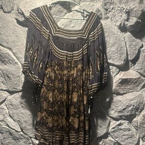 Free People Night Combo Dress with Floral Patterns